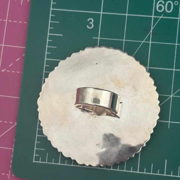 Turquoise spiny oyster statement huge southwestern, Sterling silver ring - Picture 3 of 10